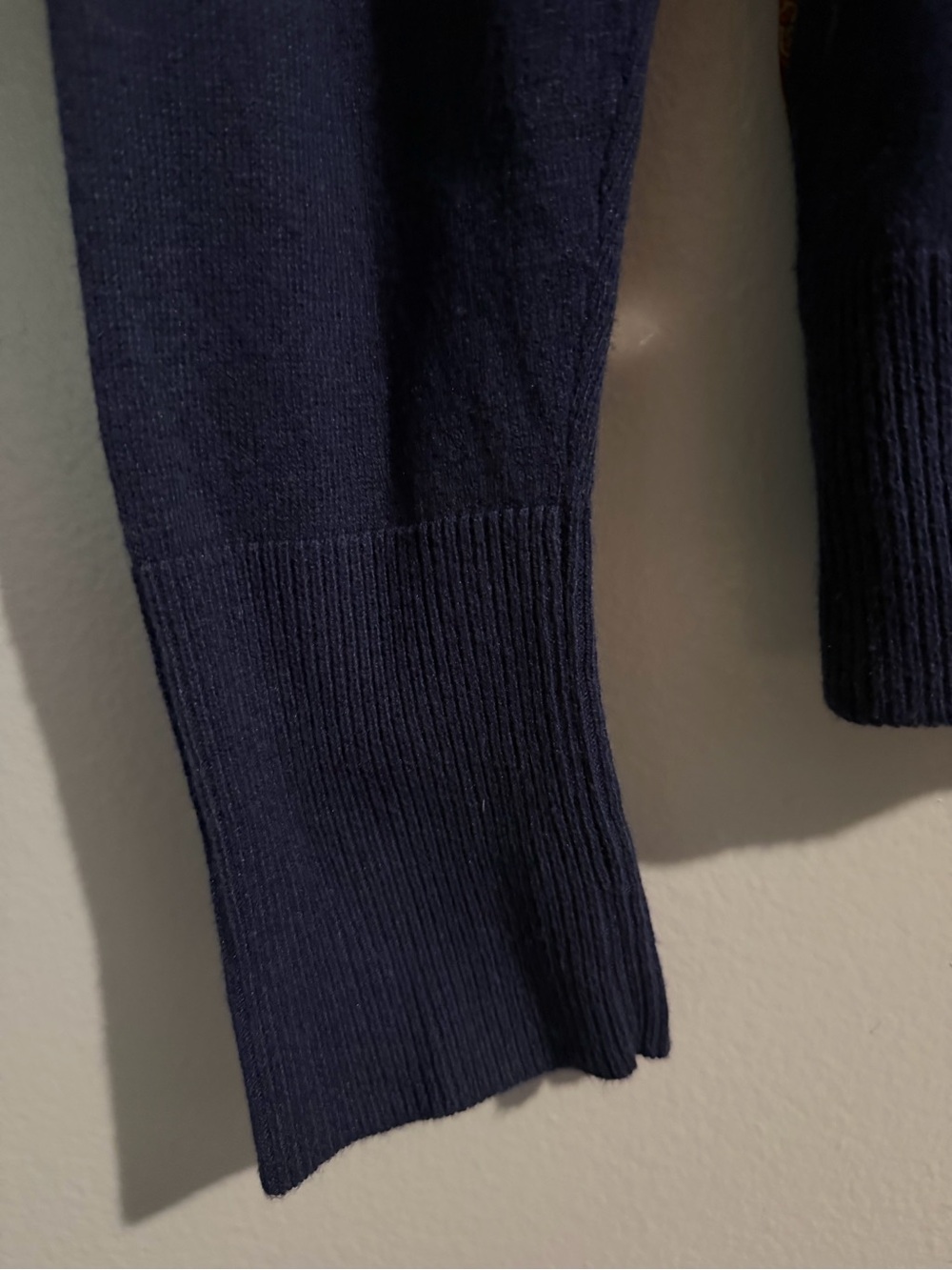 Eddie Bauer Navy Cardigan with Rust Paisley Button Front Casual Preppy Sweater - Picture 8 of 10
